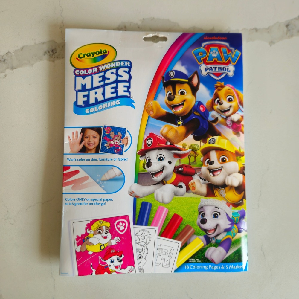 New! Crayola Color Wonder Coloring Kids OS Multicolor Paw Patrol Mess Free